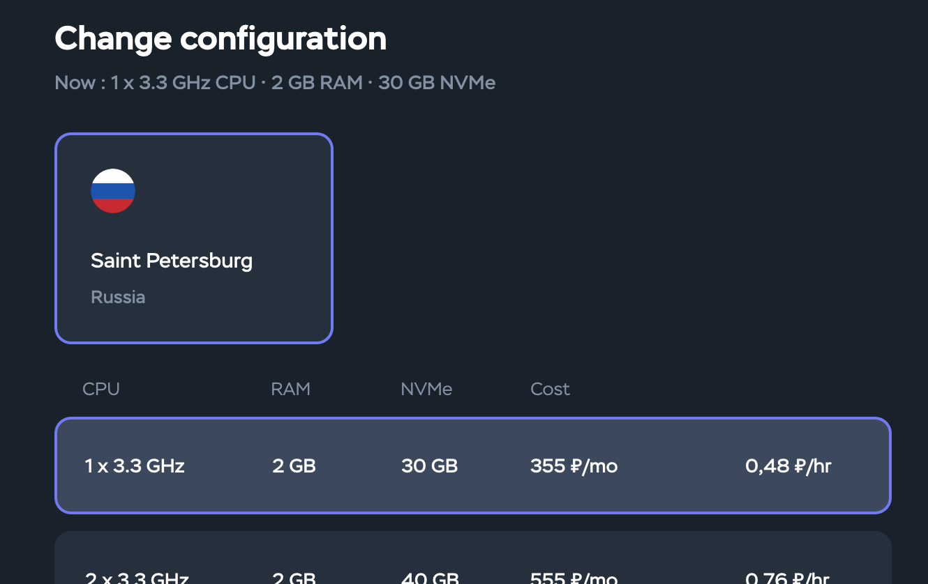Конфигурации сервиса общения с GigaChat